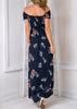 Vestido Ciganinha Longo com Fenda Floral