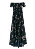 Vestido Ciganinha Longo com Fenda Floral