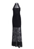 Vestido Longo de Renda Preto Estilo Sereia