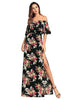 Vestido Longo Ombro a Ombro Floral Dark