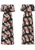 Vestido Longo Ombro a Ombro Floral Dark
