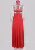 Vestido Longo Renda Frente Única com Fenda