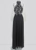 Vestido Longo Renda Frente Única com Fenda
