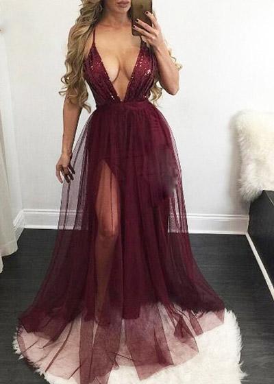 Vestido Longo Alcinha Festa com Tule