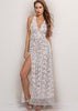 Vestido longo de Festa de Paetês com Fenda