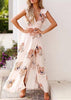 Vestido Longo Estampado Transpassado