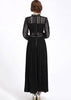 Vestido de Renda com Chiffon Longo