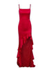 Vestido Mullet Longo com Babado para Festa
