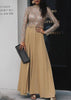 Vestido de Lantejoula Dourado Longo com Fenda