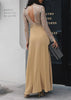 Vestido de Lantejoula Dourado Longo com Fenda