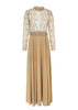 Vestido de Lantejoula Dourado Longo com Fenda