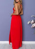 Vestido Longo Alcinha Festa com Fenda