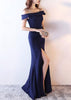 Vestido Longo Sereia Festa Ombro a Ombro com Fenda