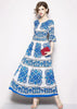 Vestido Evasê Longo Estampado