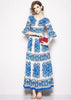Vestido Evasê Longo Estampado