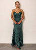 Vestido Longo de Renda Frente Única com Fenda