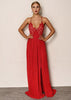 Vestido Longo Fenda com Renda de Festa