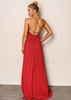 Vestido Longo com Babado e Fenda para Festa
