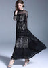 Vestido Longo de Festa Preto com Renda