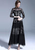 Vestido Longo de Festa Preto com Renda