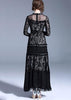 Vestido Longo de Festa Preto com Renda