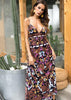 Vestido Longo Estampa Etnica de Alça