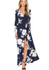 Vestido Longo Envelope Transpassado Fenda Perna
