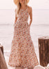Vestido Longo Estampado Cruzado nas Costas