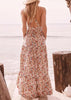 Vestido Longo Estampado Cruzado nas Costas