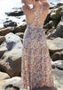Vestido Longo Estampado Cruzado nas Costas