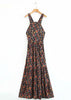 Vestido Longo Estampado Cruzado nas Costas