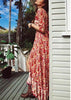 Vestido Envelope Transpassado Longo Estilo Boho