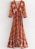 Vestido Envelope Transpassado Longo Estilo Boho