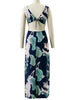 Vestido Longo Estampado com Recortes e Fendas