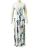 Vestido Longo Estampado com Recortes e Fendas
