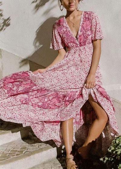Vestido Estampado Midi Estilo Boho Chic