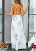 Vestido Longo Estampado de Amarrar com Fenda