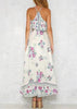 Vestido Longo Florido com Decote Halter Neck