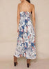 Vestido Longo Estampado com Amarração no Decote