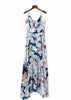 Vestido Longo Estampado com Amarração no Decote