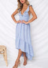 Vestido Listrado Mullet com Babado