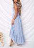 Vestido Listrado Mullet com Babado