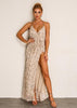Vestido de Festa com Lantejoulas Douradas