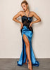 Vestido Longo de Festa com Renda Azul