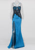 Vestido Longo de Festa com Renda Azul