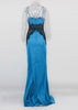 Vestido Longo de Festa com Renda Azul