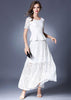 Vestido Longo Peplum de Renda