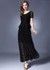 Vestido Longo Peplum de Renda