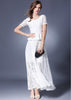 Vestido Longo Peplum de Renda