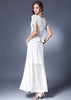 Vestido Longo Peplum de Renda
